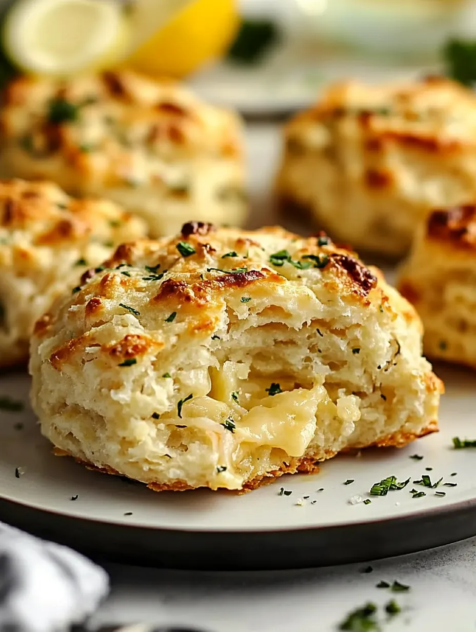 A plate of biscuits with cheese and herbs.