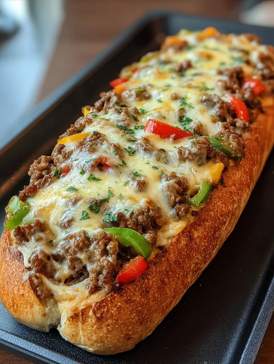 A sandwich with peppers and cheese.