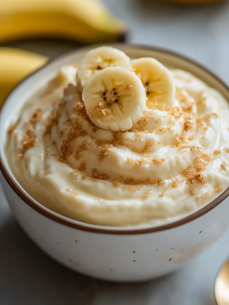 A cup of banana cream.