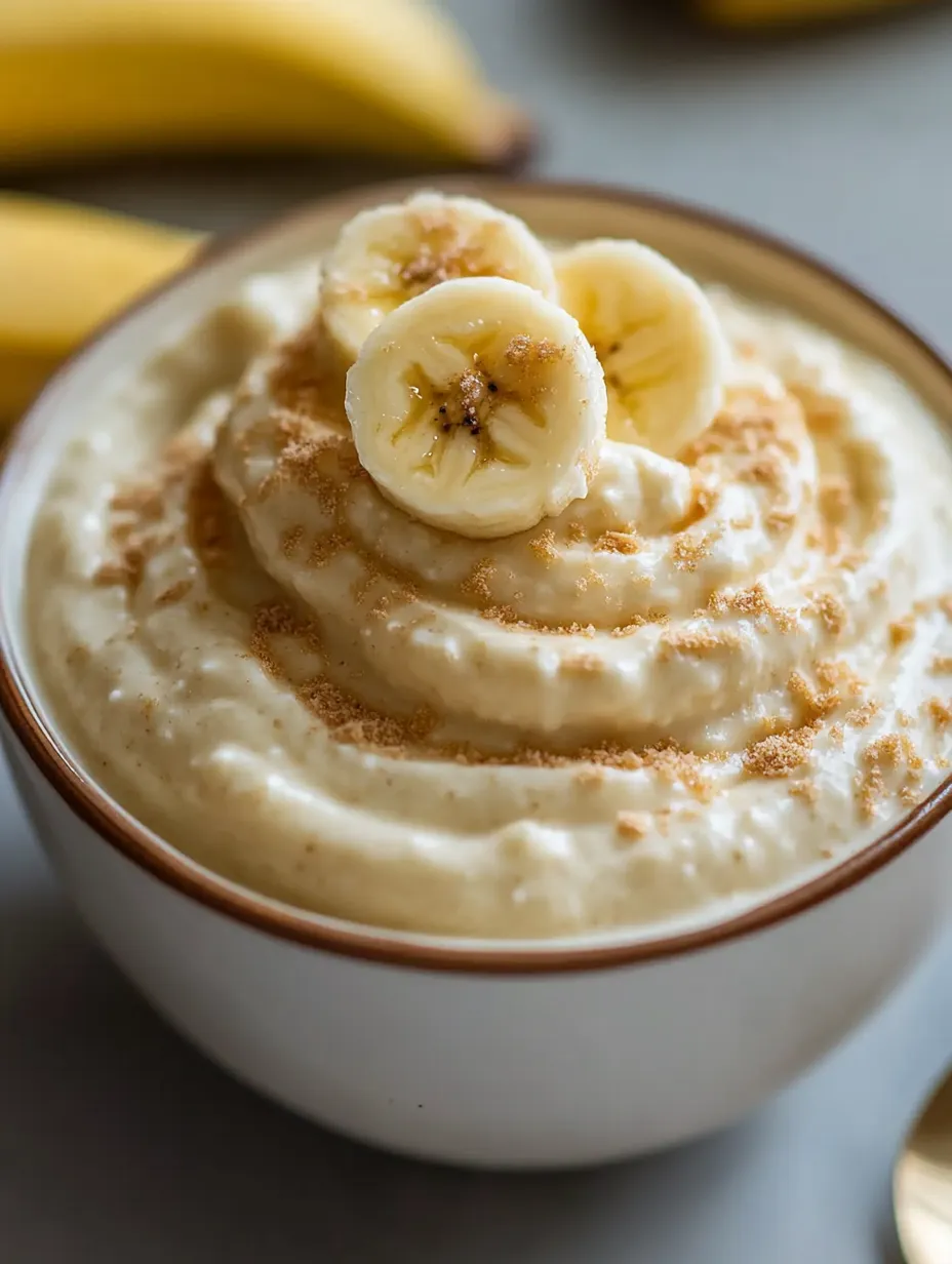 A bowl of banana cream.