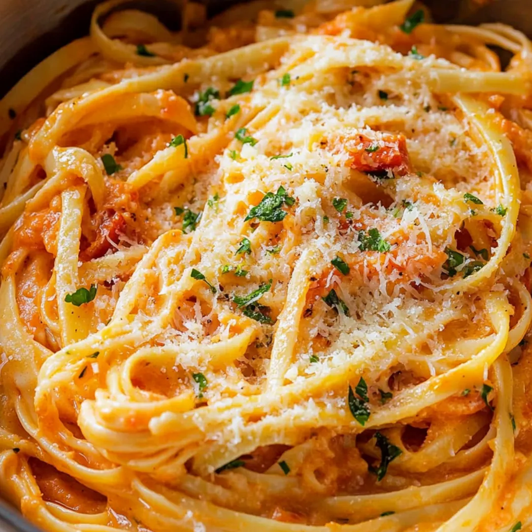 A bowl of pasta with cheese and tomato sauce.