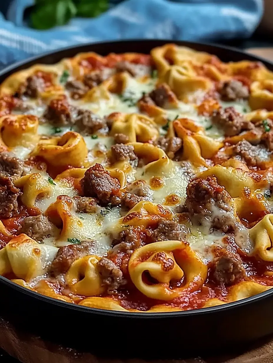 A pizza piled high with pasta.