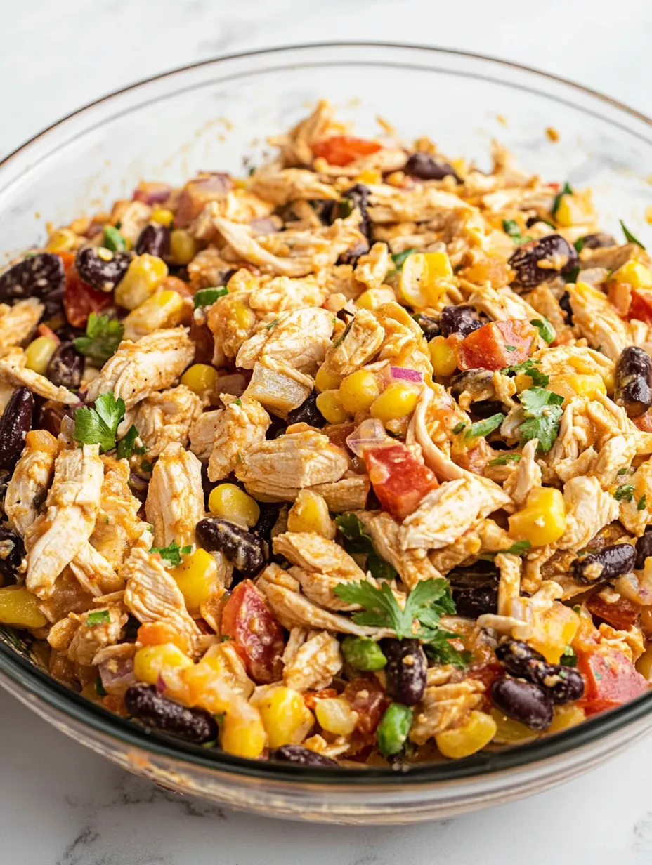 A bowl of chicken and vegetables.