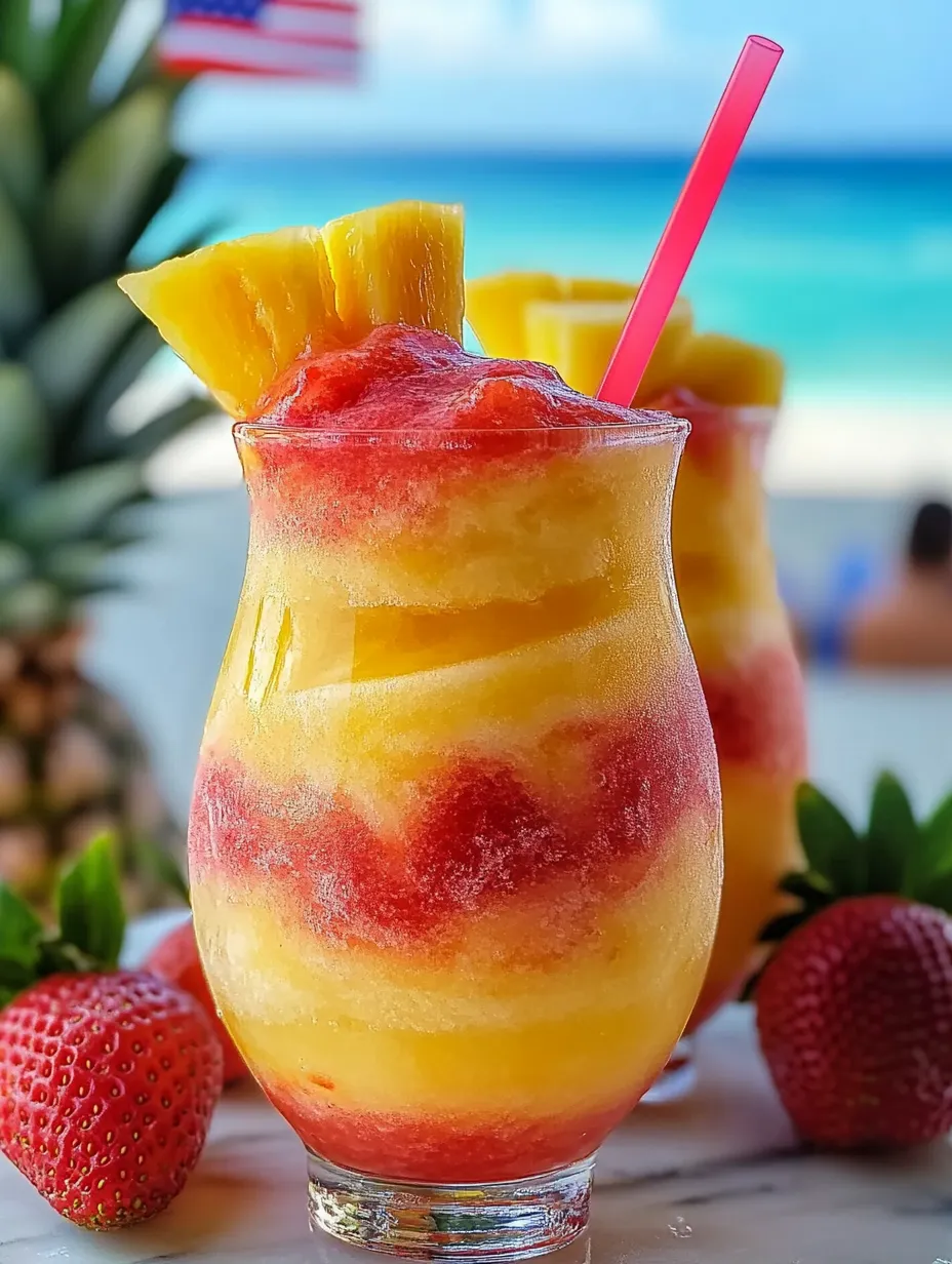 Glass of pineapple juice and strawberries side by side.