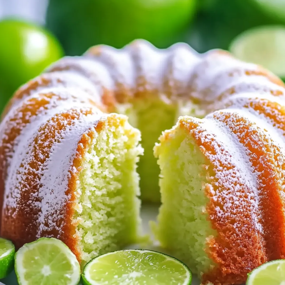 White-iced cake topped with bright green limes.