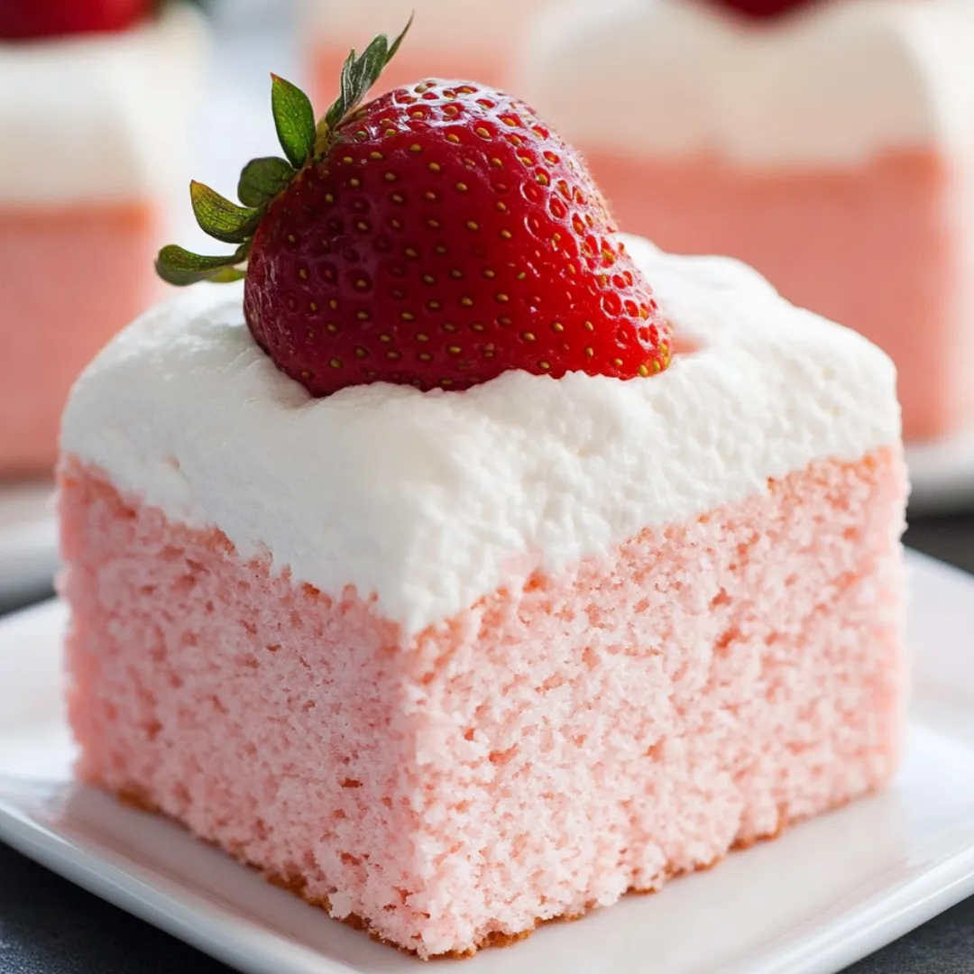 A cake slice topped with a strawberry.