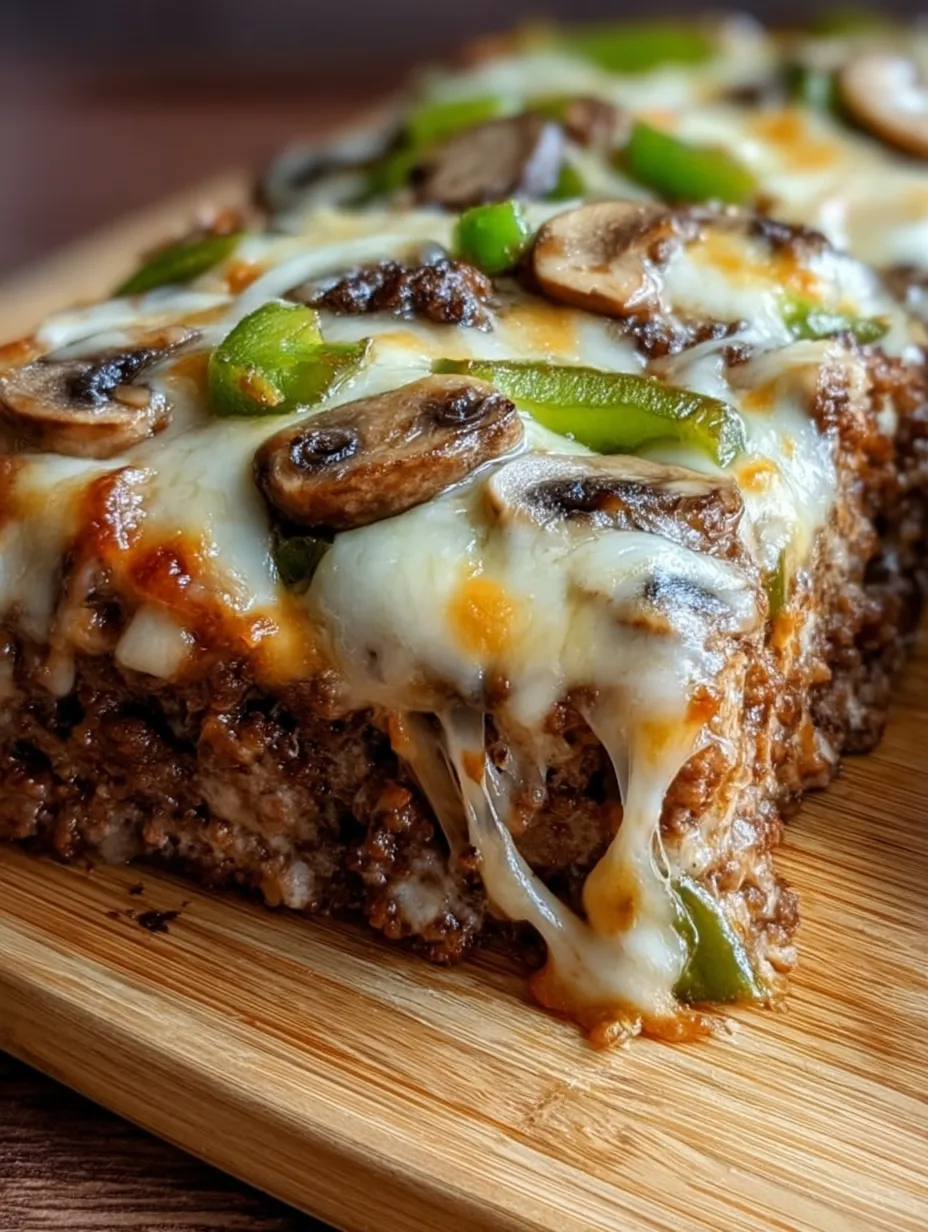 A slice with mushrooms and peppers on top.