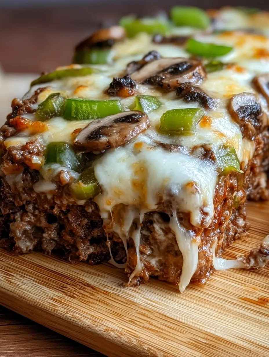 A slice with mushrooms and peppers on top.