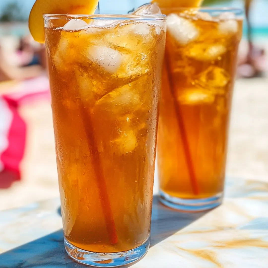 Iced tea in two glasses on a table.
