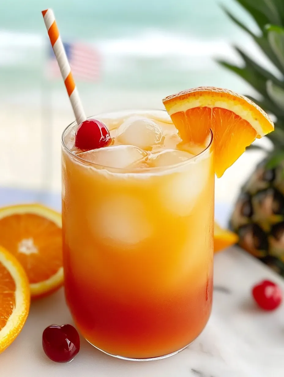 A glass of orange juice topped with a cherry.