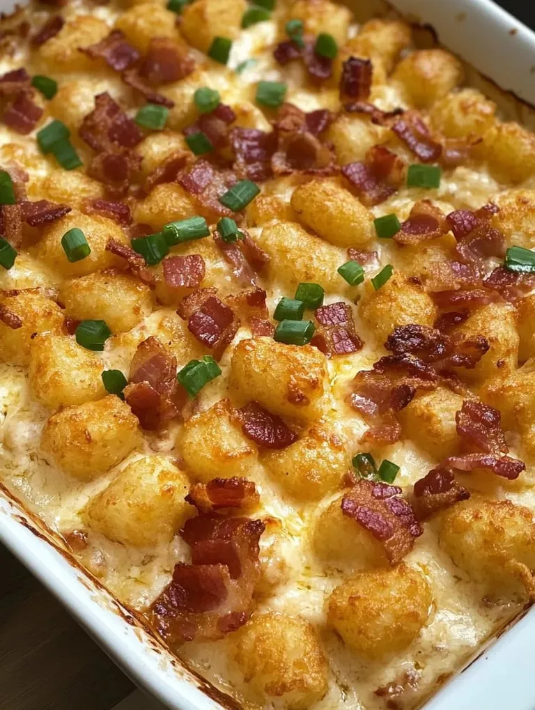 A dish with layers of bacon and gooey cheese.