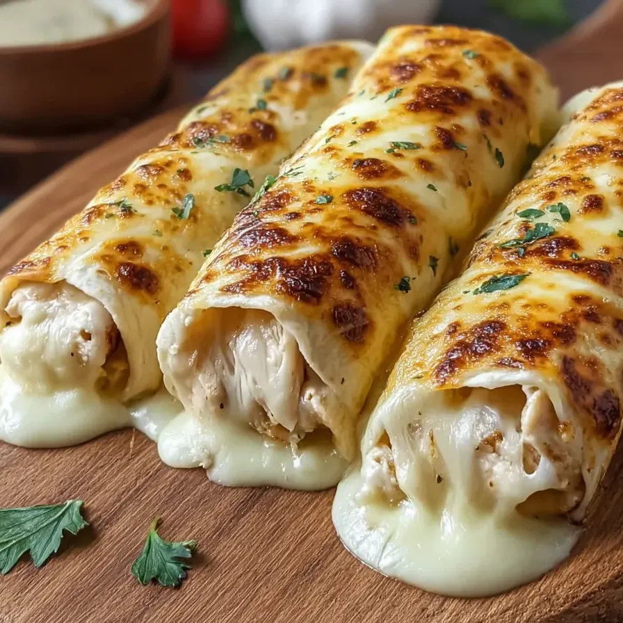 Delicious wraps loaded with cheese and tomatoes on a plate.