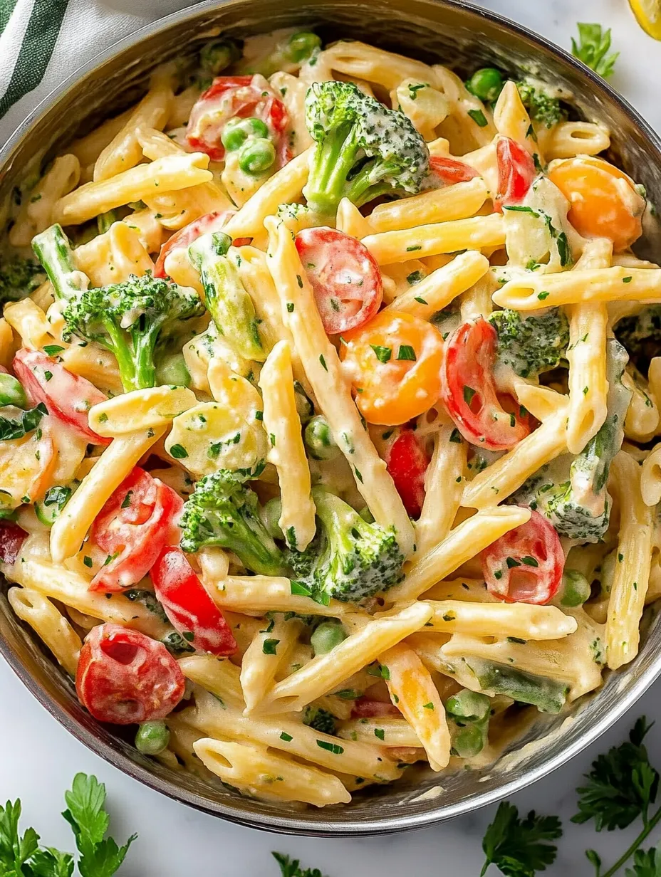 A bowl of pasta loaded with broccoli and tomatoes.