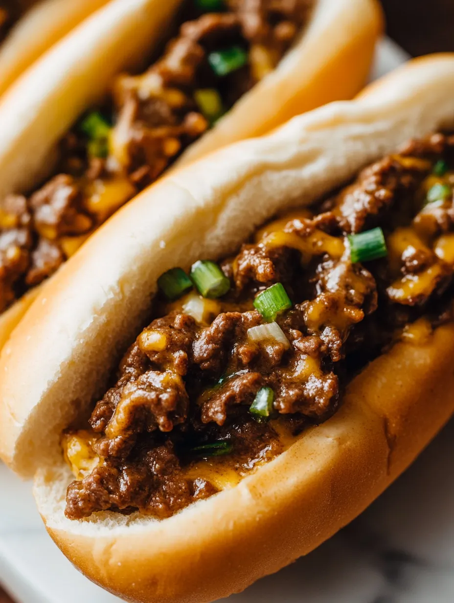 White plate topped with two chili cheese dogs.