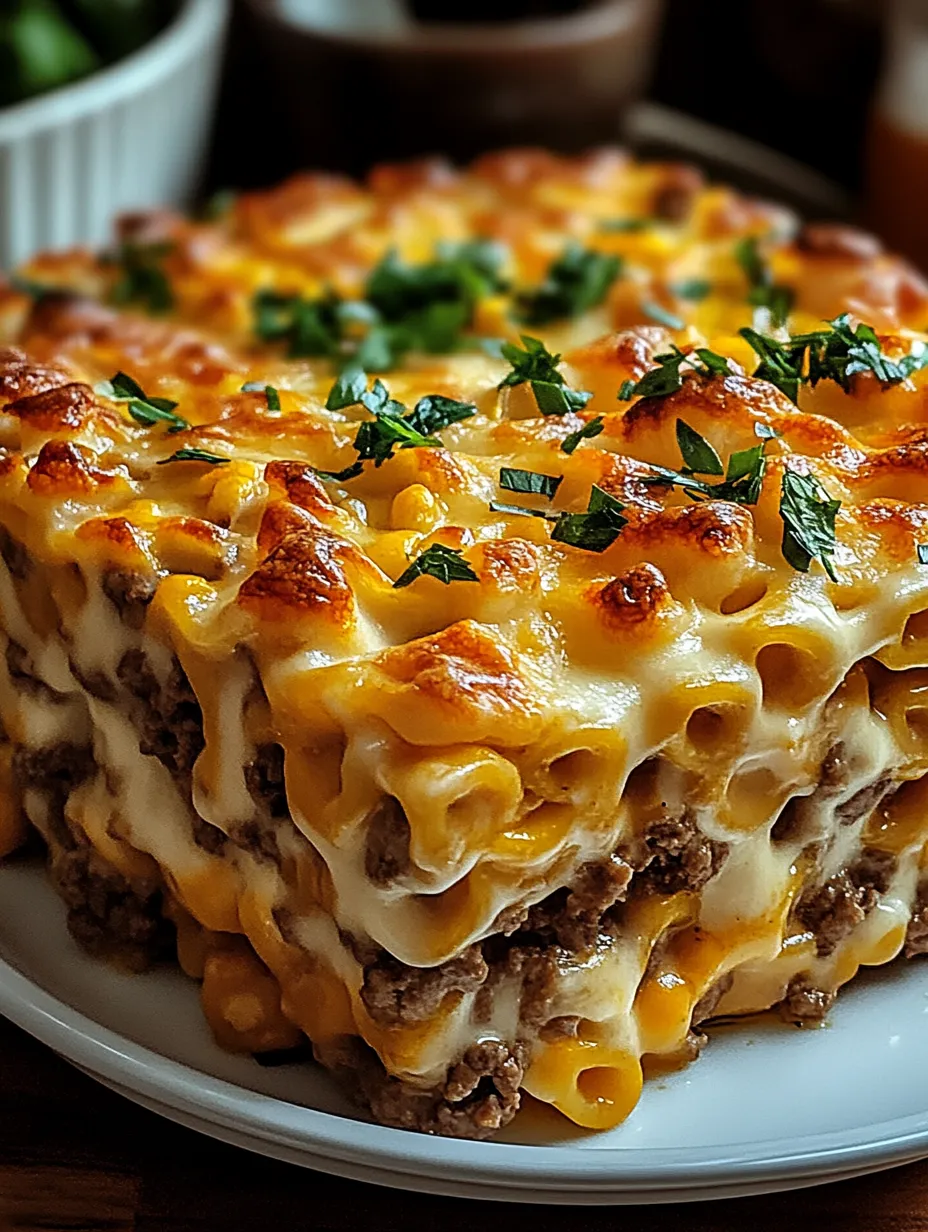 A cheesy baked casserole loaded with veggies.