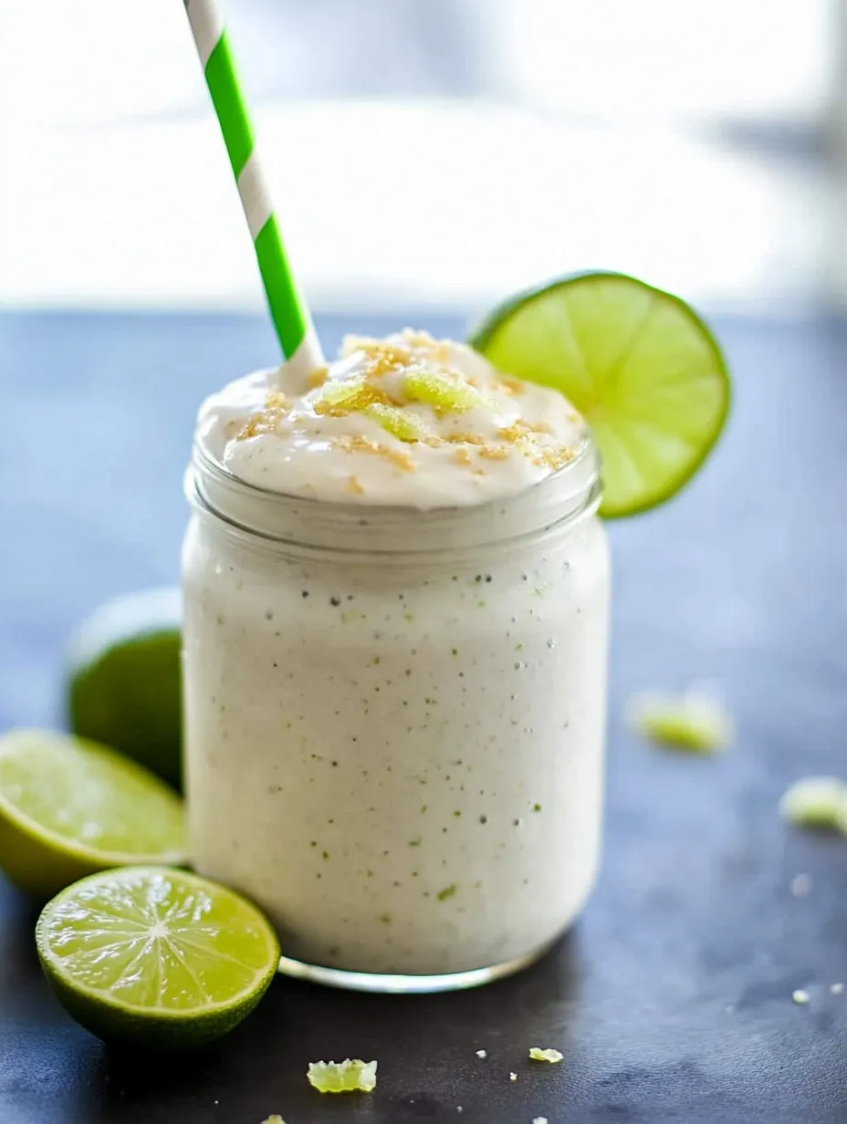 A cup of coconut milk with a green straw.