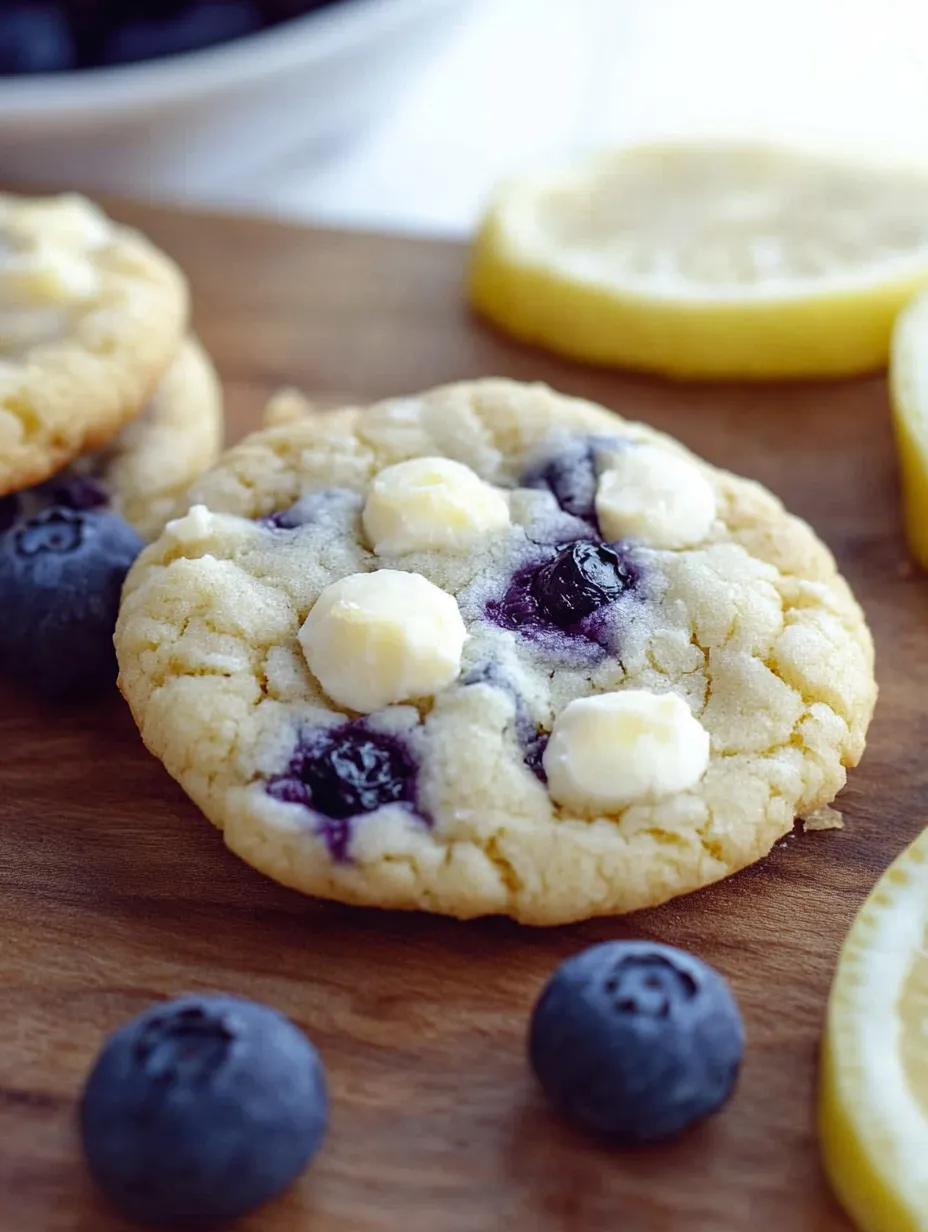 Cookie with blueberries and white butter on top.