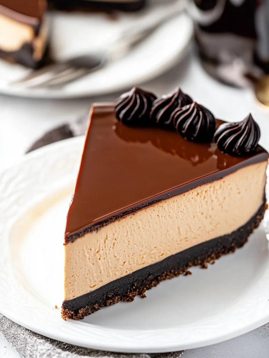 Chocolate cake slice with whipped cream on top.