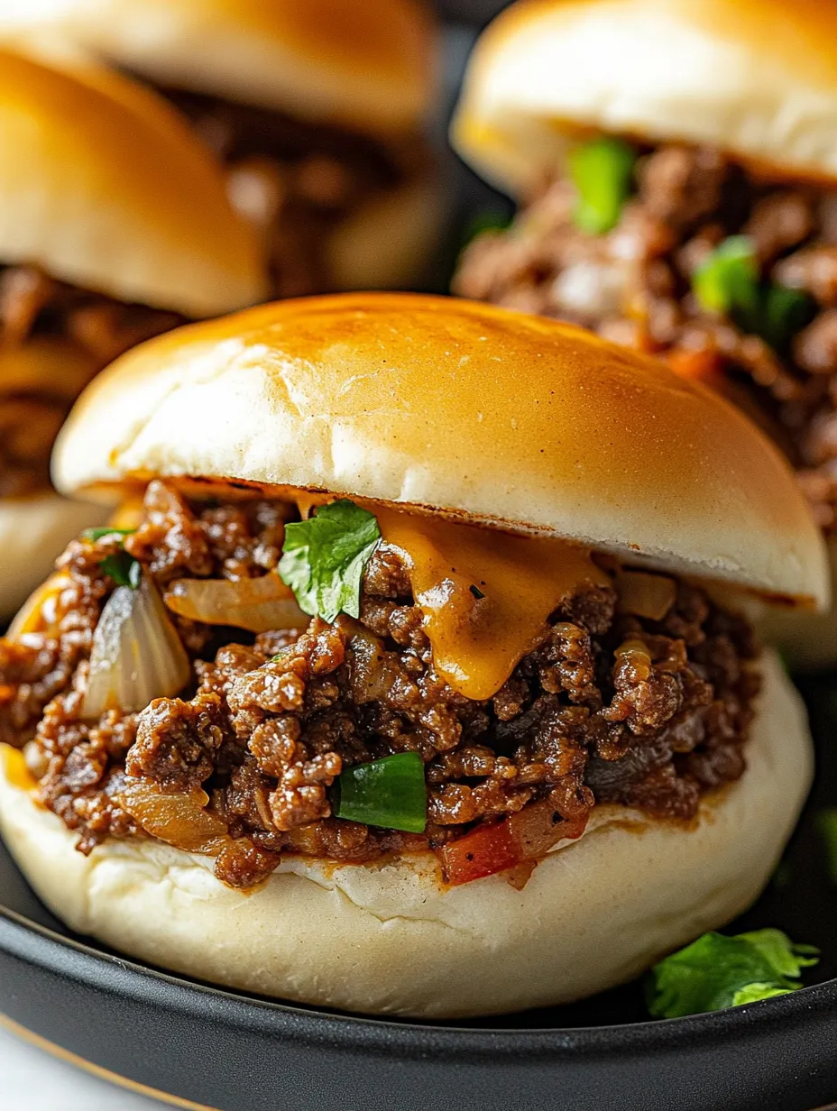 Big juicy burger close up with melty cheese and onions.