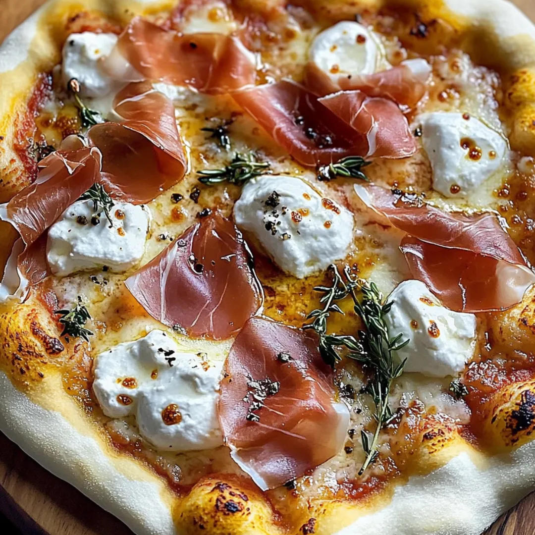 Ham and cheese piled on a crispy pizza.