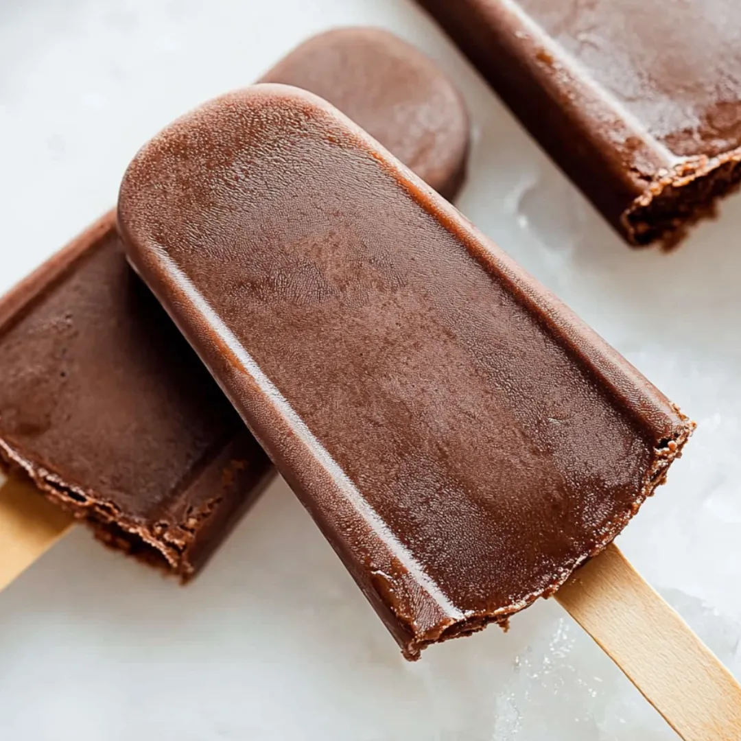 A chocolatey frozen pop on a stick.