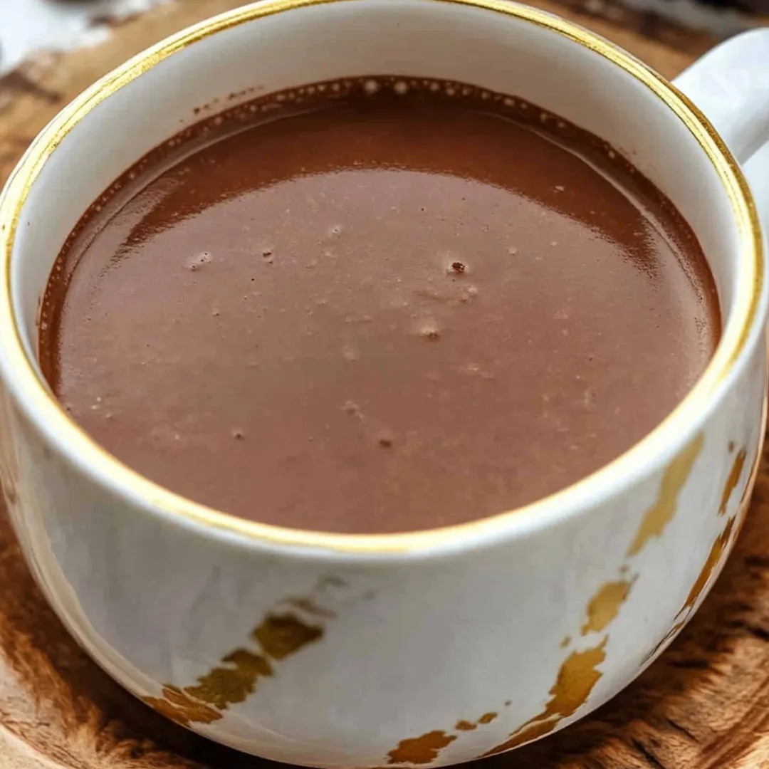 Coffee with a gold edge, served in a cup.