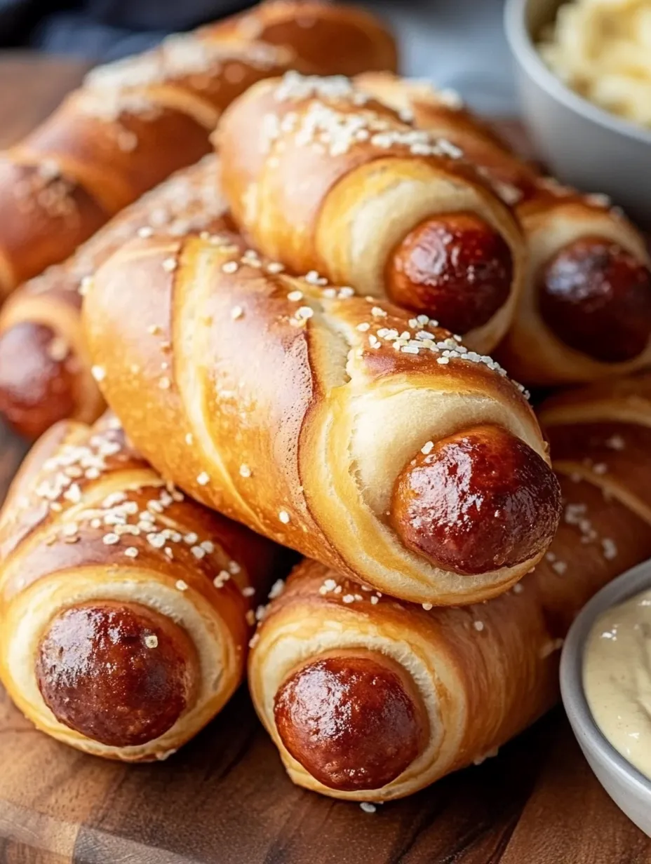 Sausages in buns with bright yellow mustard.