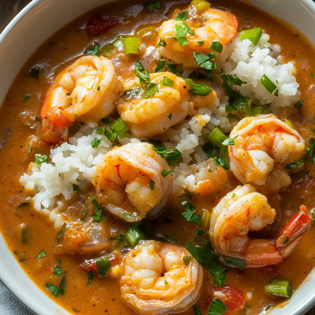 Shrimp with rice in a bowl.