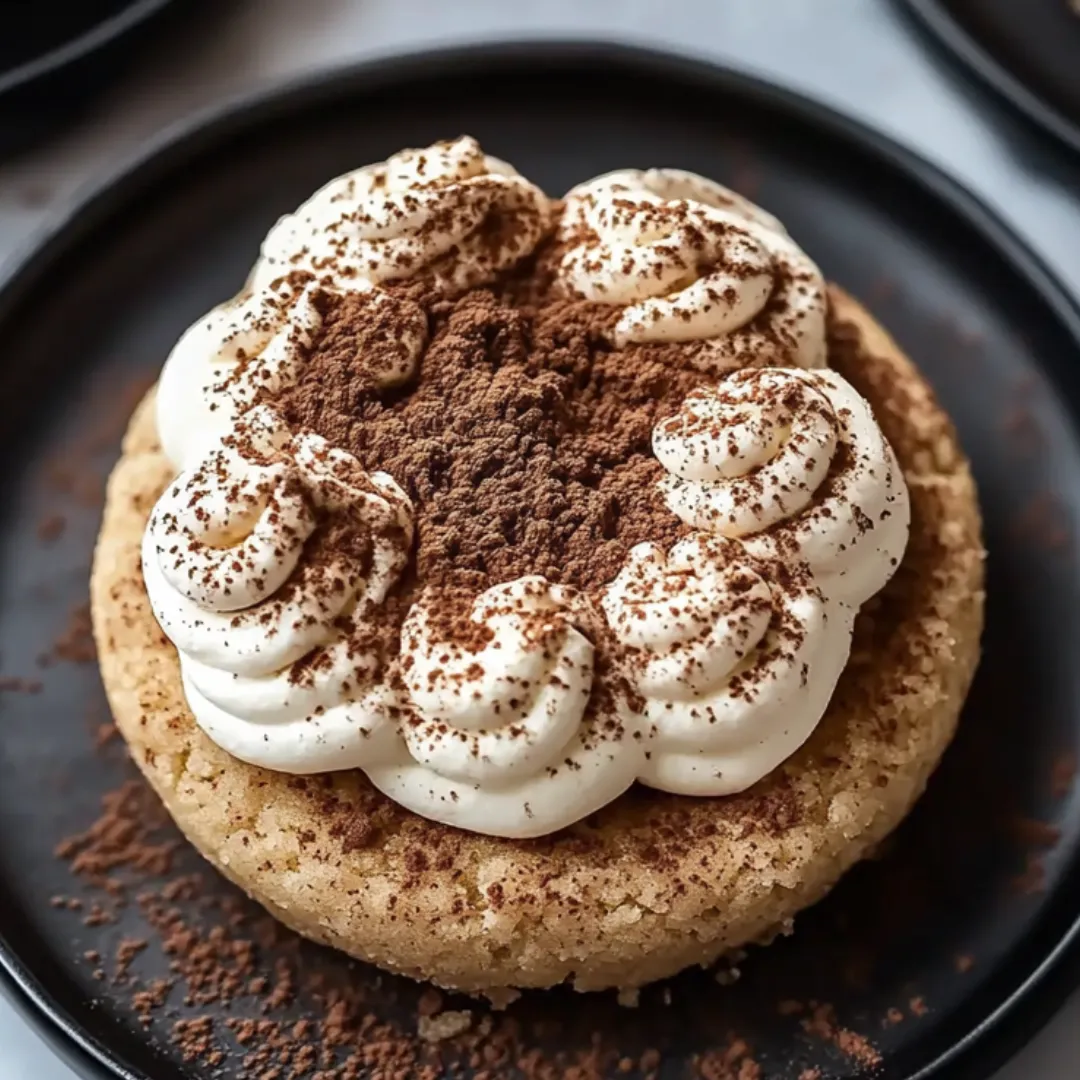 White cream clouds and cocoa sprinkles on a dessert.