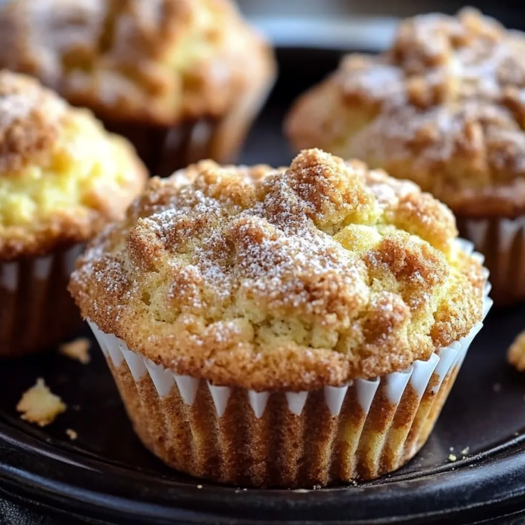 Cupcake dusted with powdered sugar.