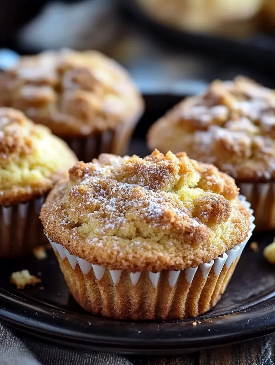 A cupcake with powdered sugar on top.