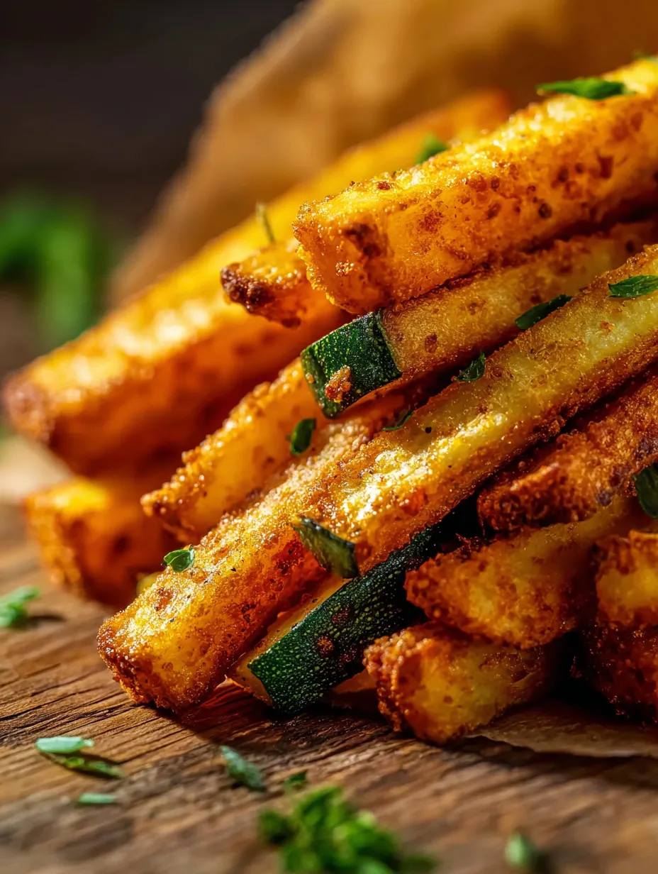 A stack of fries topped with green herbs.