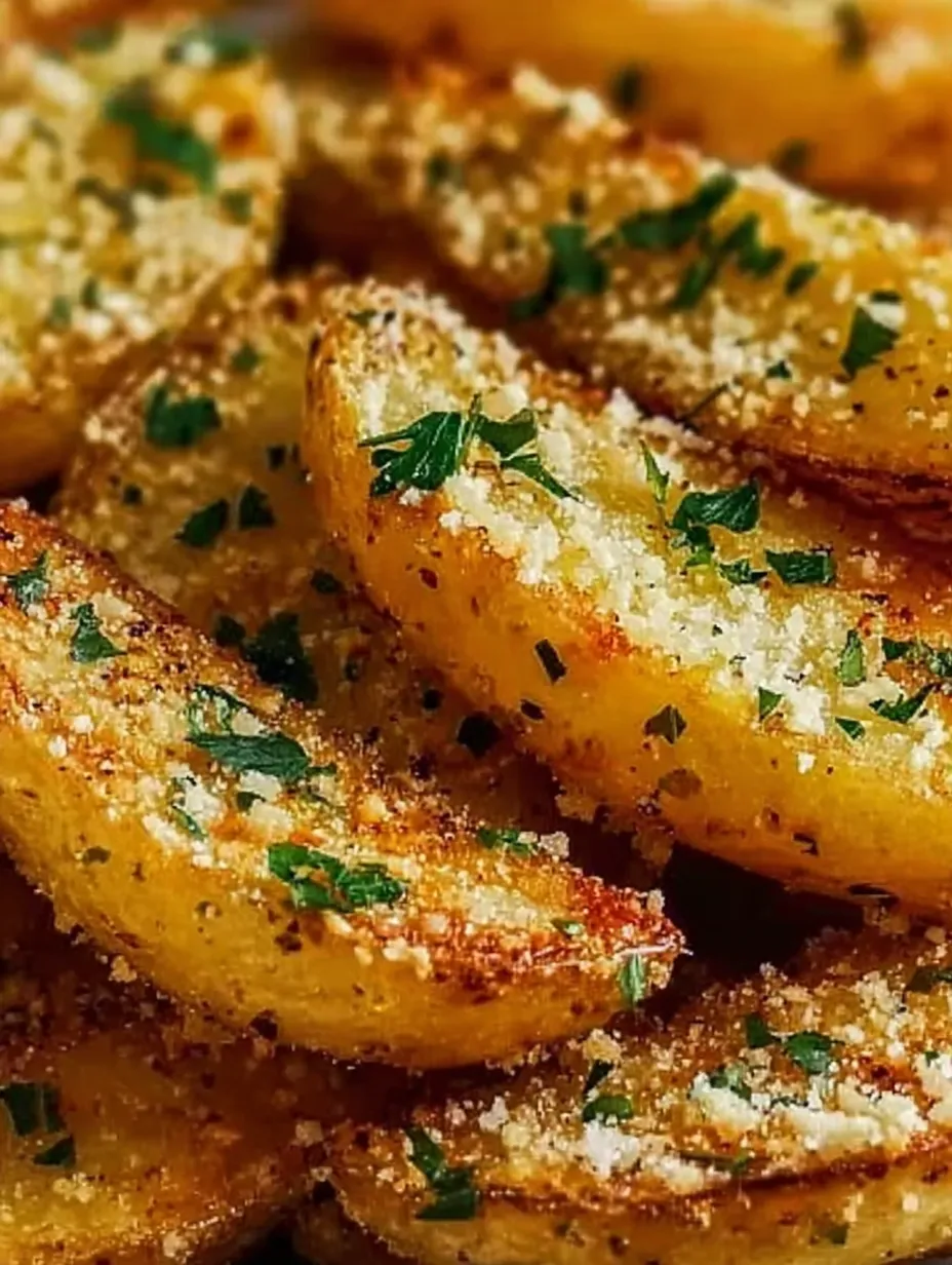 Crispy potato fries with parsley on top, close shot.