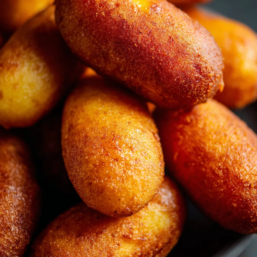 A plate stacked with golden fried dough snacks.