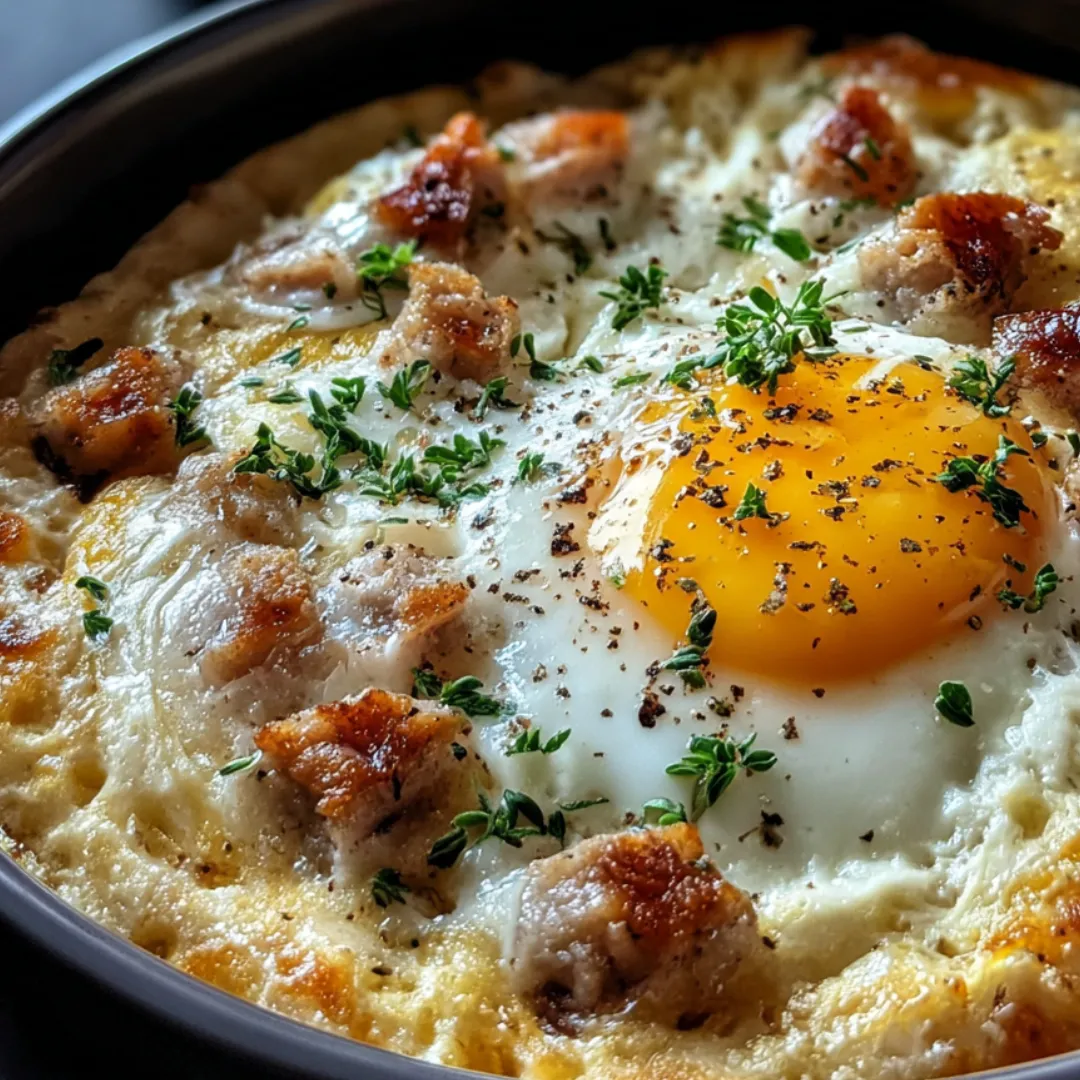 A bowl holding a fried egg.