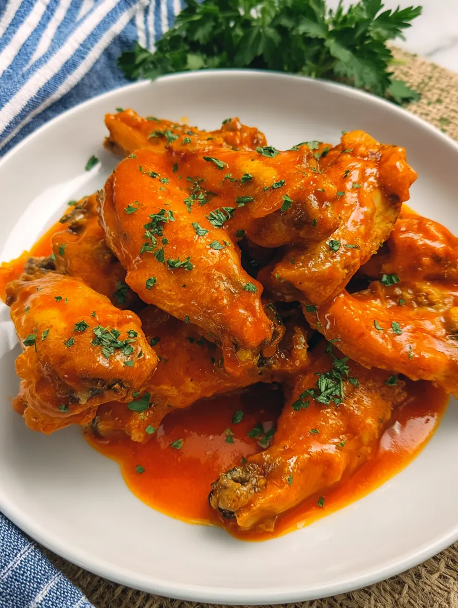 A plate of chicken wings with sauce.