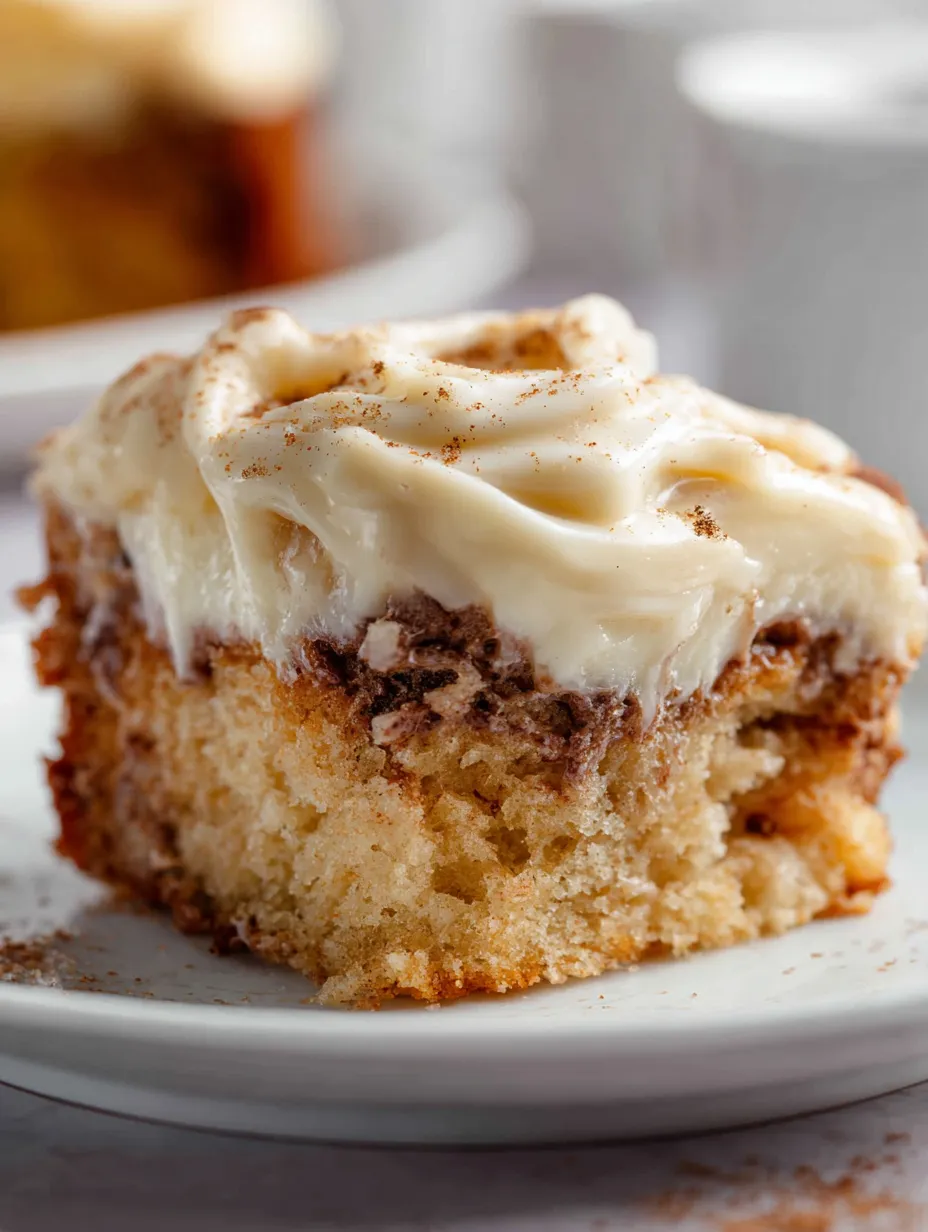 A slice of cake with white frosting.