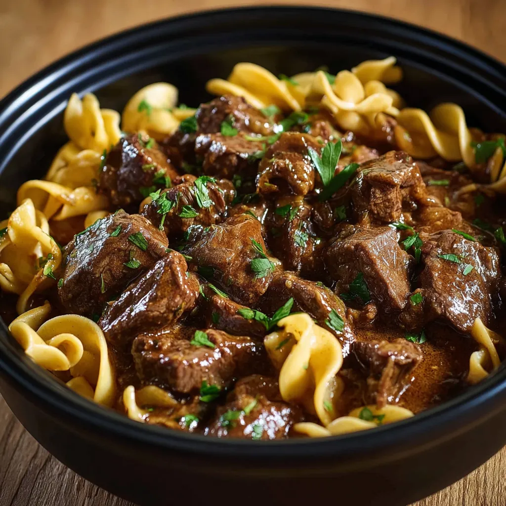 A bowl loaded up with noodles and beef.
