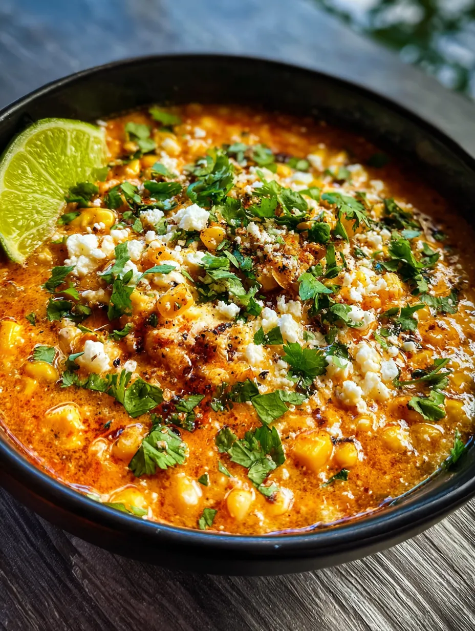 Bowl of chicken chili with corn and lime on top.