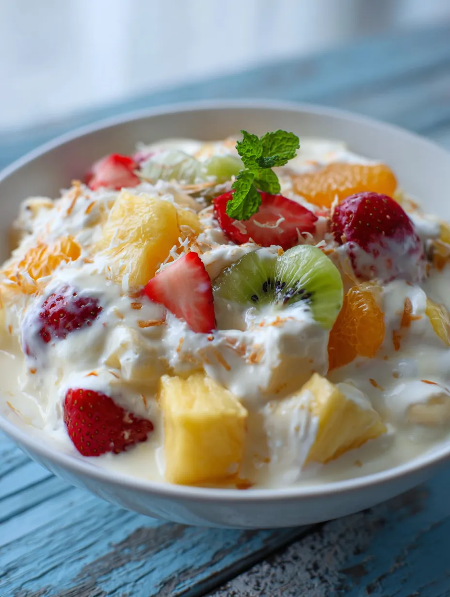 A bowl filled with pineapple, kiwi, and strawberry pieces.