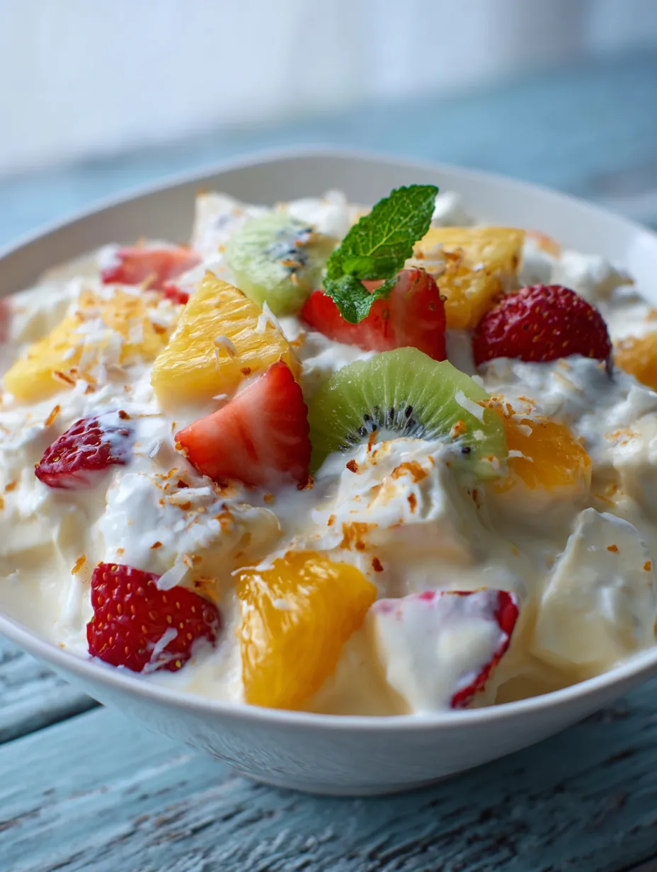 A bowl filled with pineapple, kiwi, and strawberry pieces.