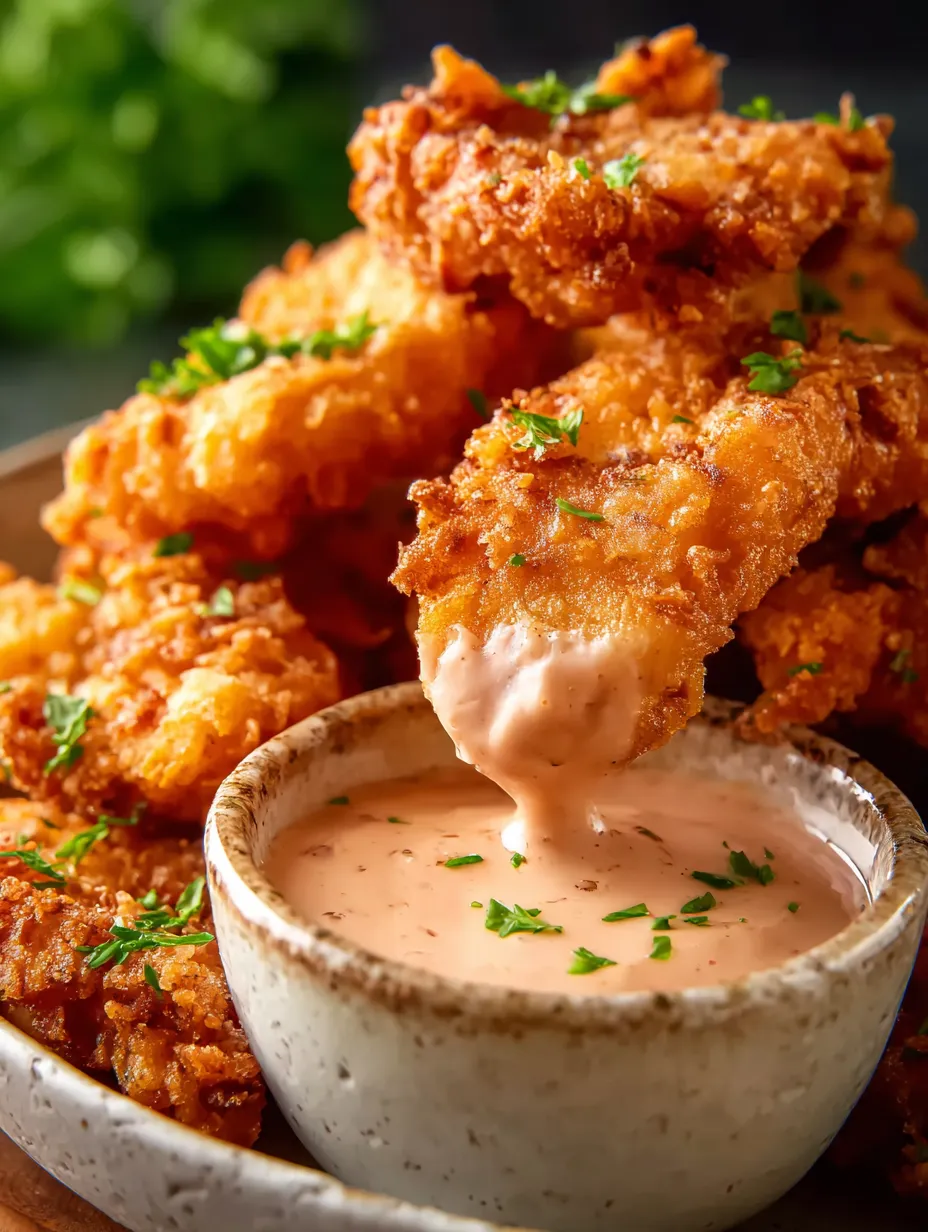 A bowl of fried food with a dipping sauce.