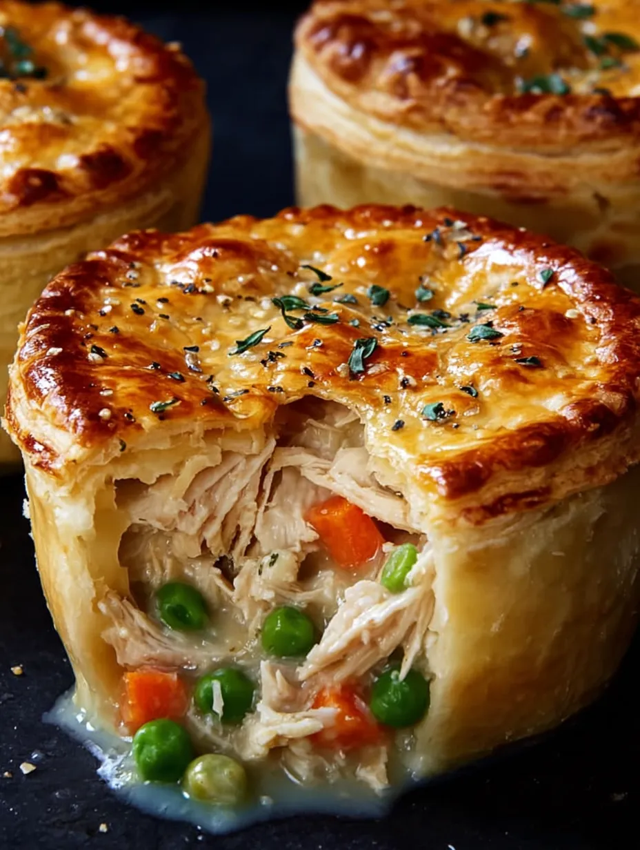 A pastry stuffed with savory chicken and vegetables.