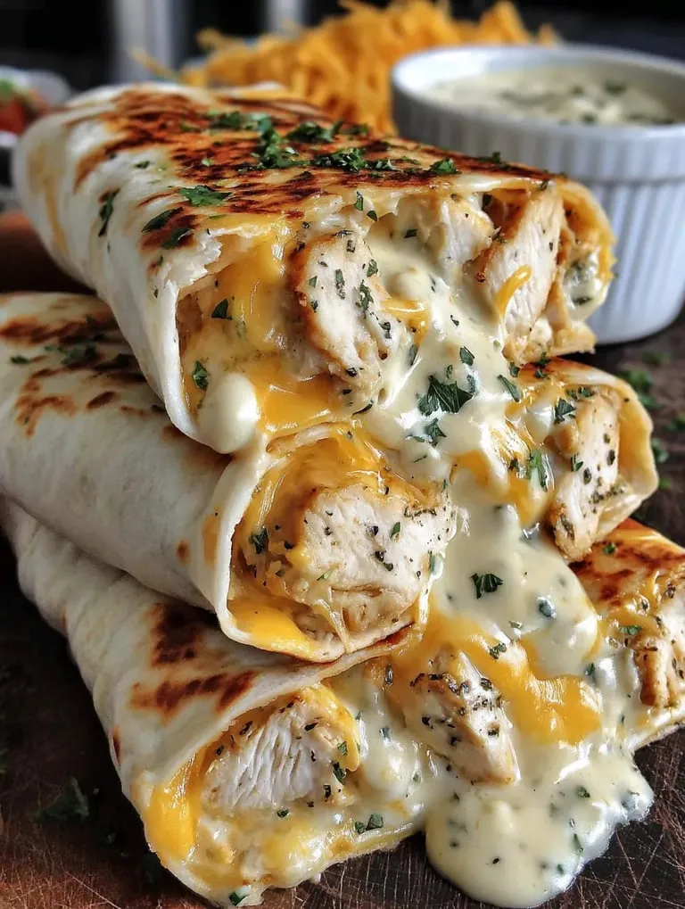 A pile of chicken sandwiches stuffed with gooey cheese.