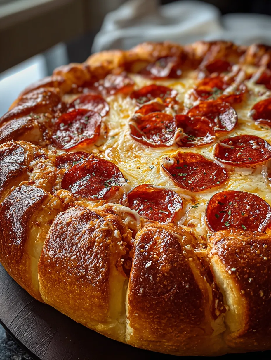 A pepperoni pizza with cheese and pepperoni on top.