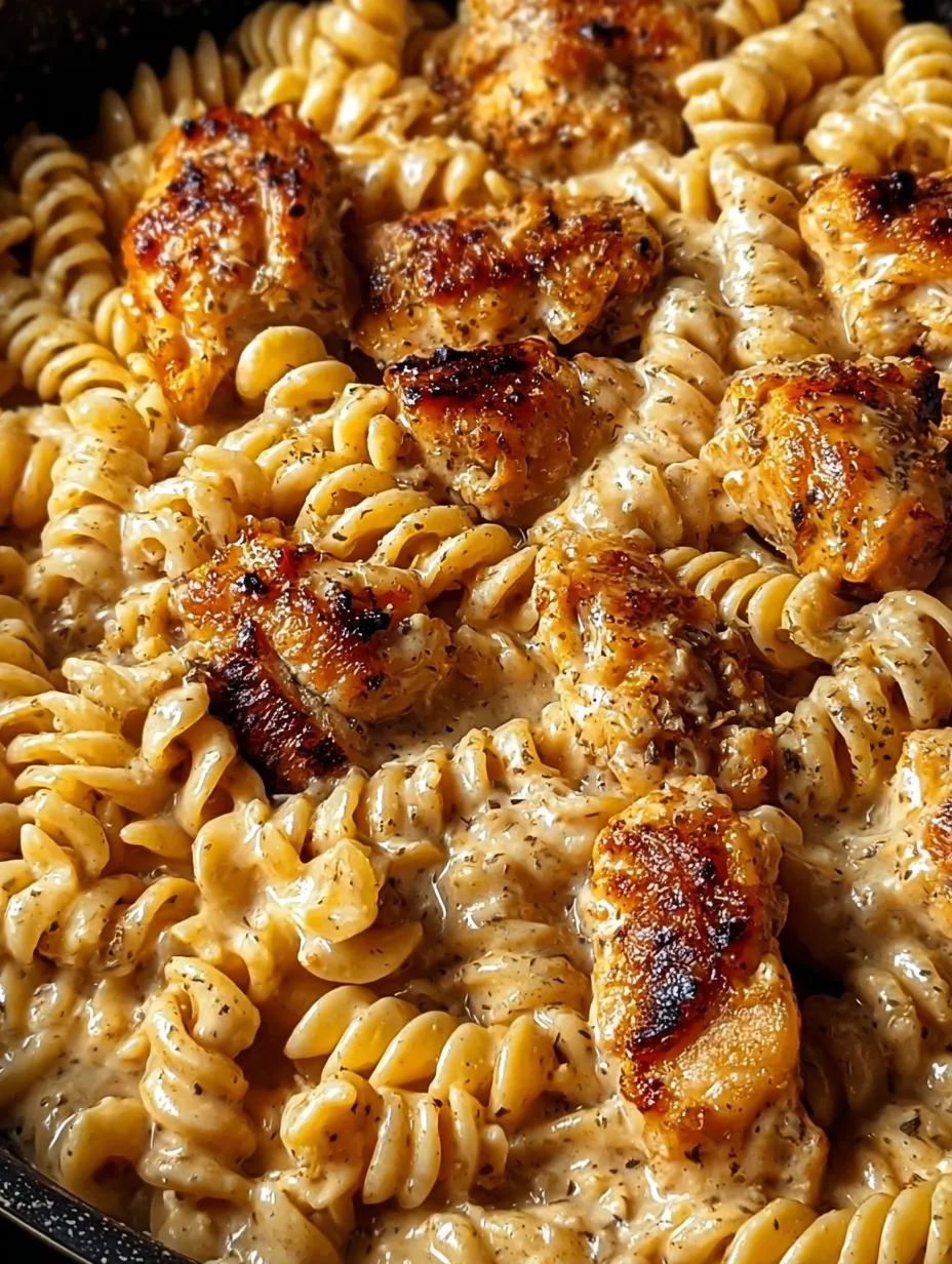 A plate of food with chicken and pasta.