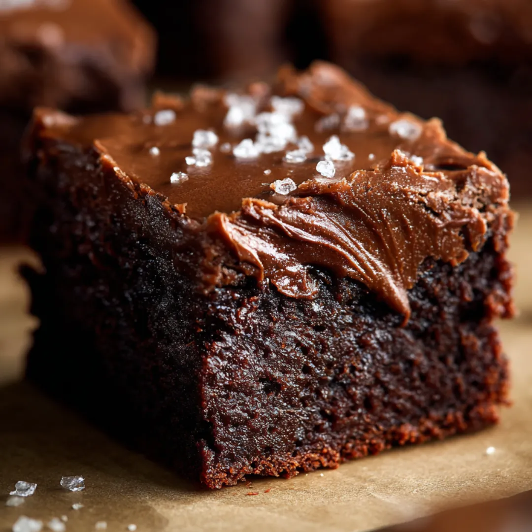 Chocolate cake wedge with chocolate icing on top.