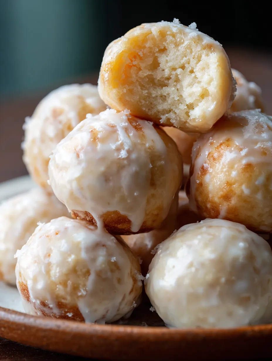 A pile of donuts topped with powdered sweetener.