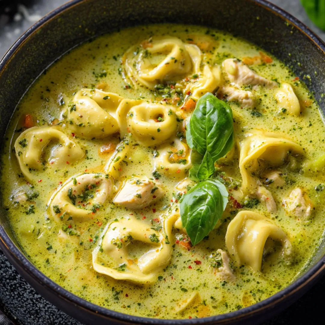 A bowl of soup with noodles and spinach.