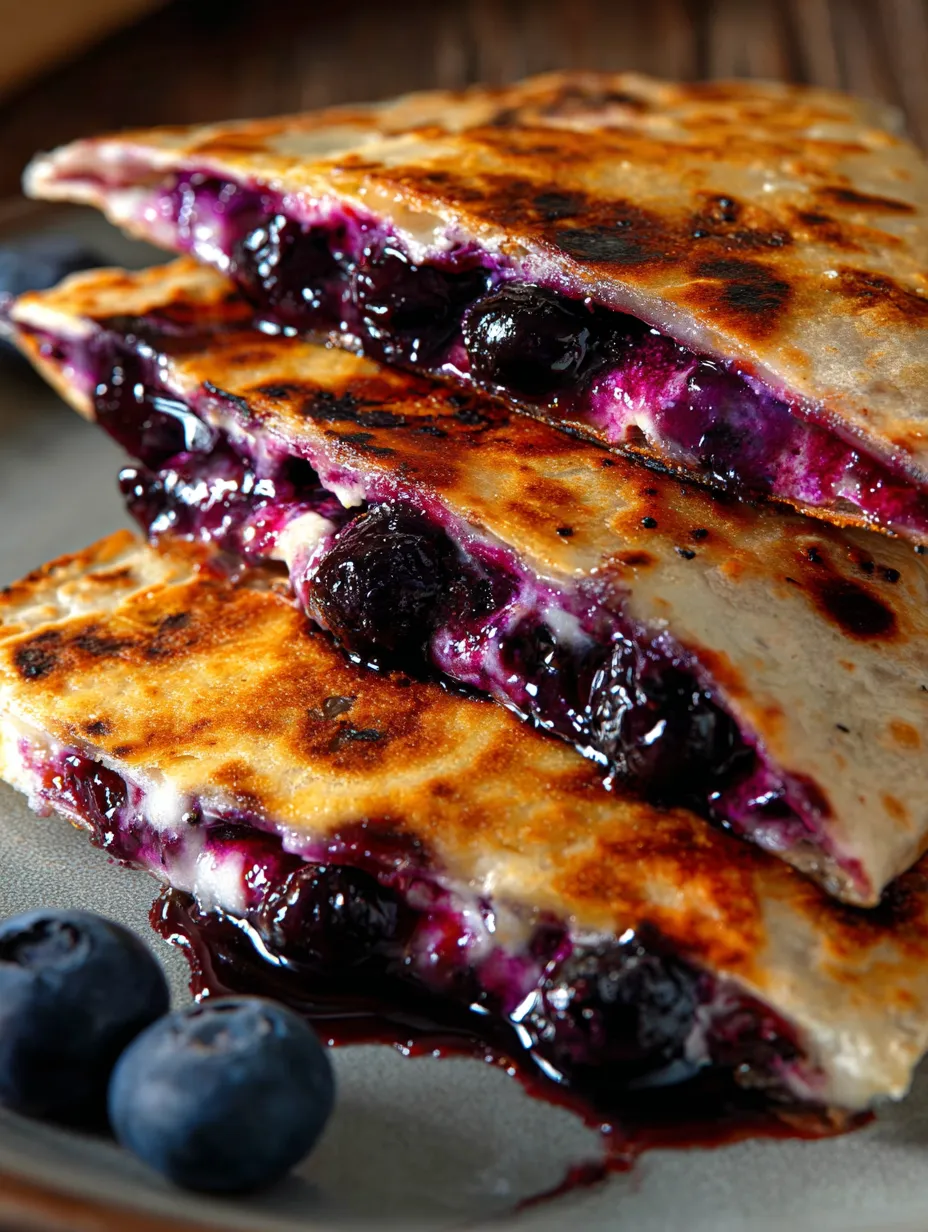 A stack of three blueberry pancakes.